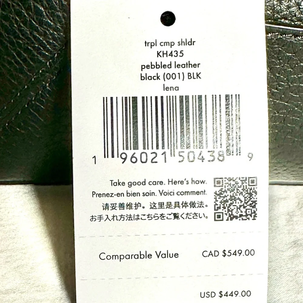 KATE SPADE NEW YORK LENA large triple compartment shoulder bag pebble leather